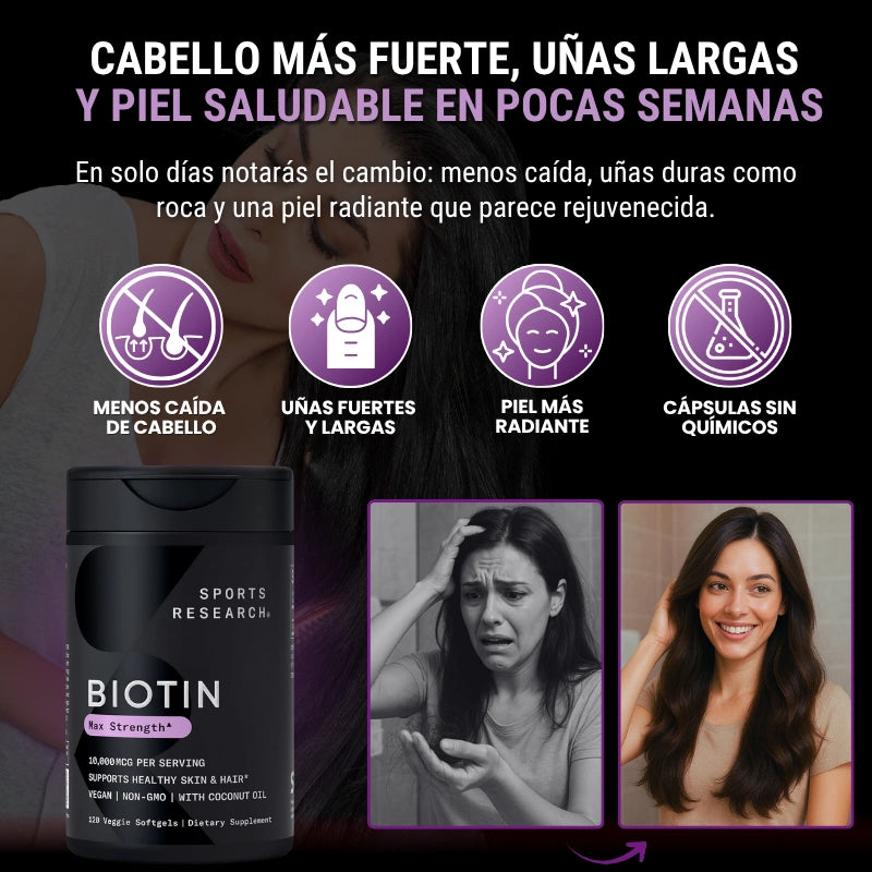 BIOTINA MAX STRENGTH DE 10,000 MCG